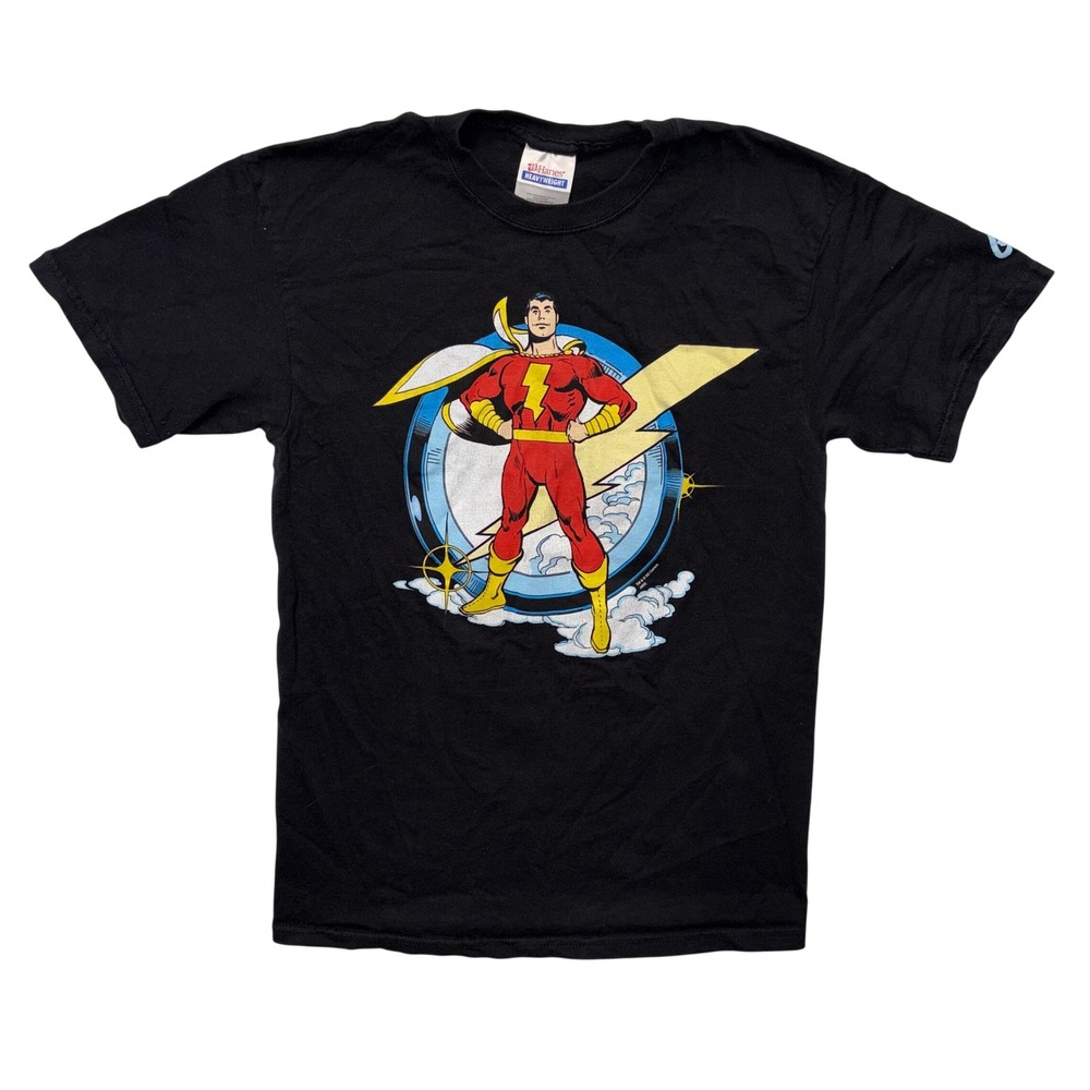 Vintage Y2K Hanes Shazam DC Comics Graphic T-Shirt Black Small Graphitti